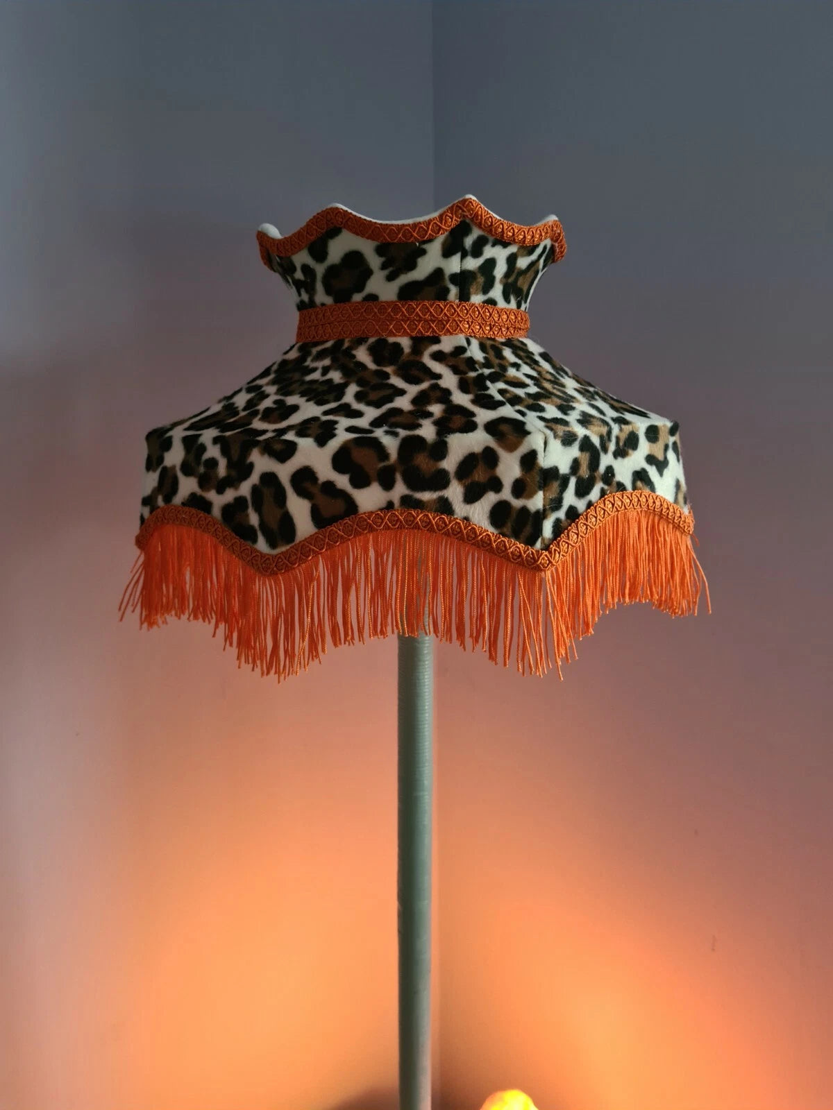 Leopard print lampshade crown table light ceiling pendant standard lamp orange
