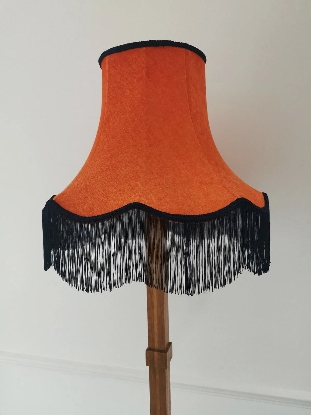 Bright orange Lisa lampshade orange and navy standard lamp or ceiling pendant