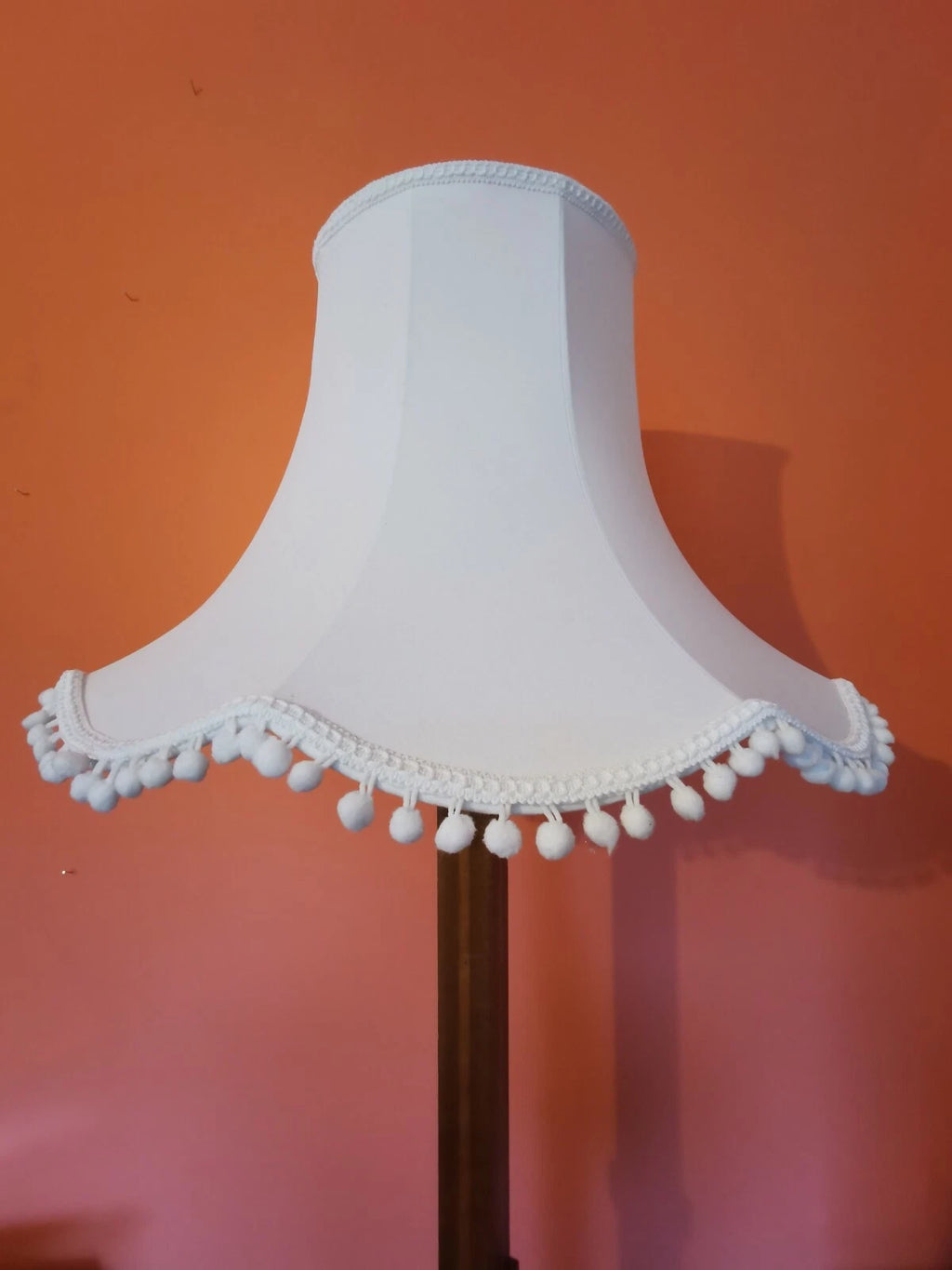Large handmade Lisa lampshade white fabric  standard lamp or ceiling lamp light