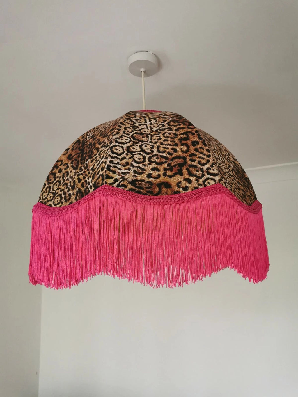 Handmade dome Lisa lampshade leopard print animal fabric standard lamp ceiling