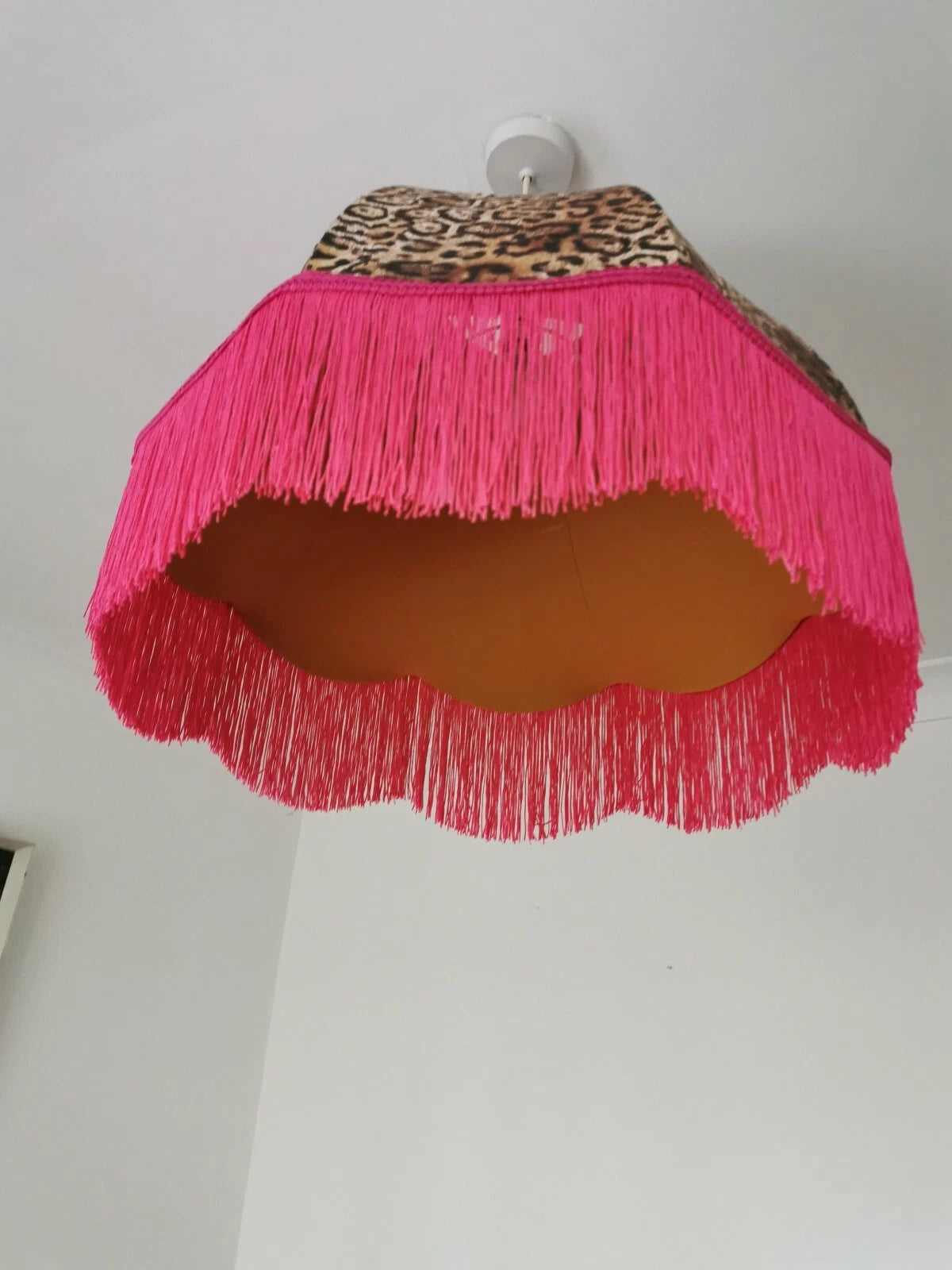 Handmade dome Lisa lampshade leopard print animal fabric standard lamp ceiling