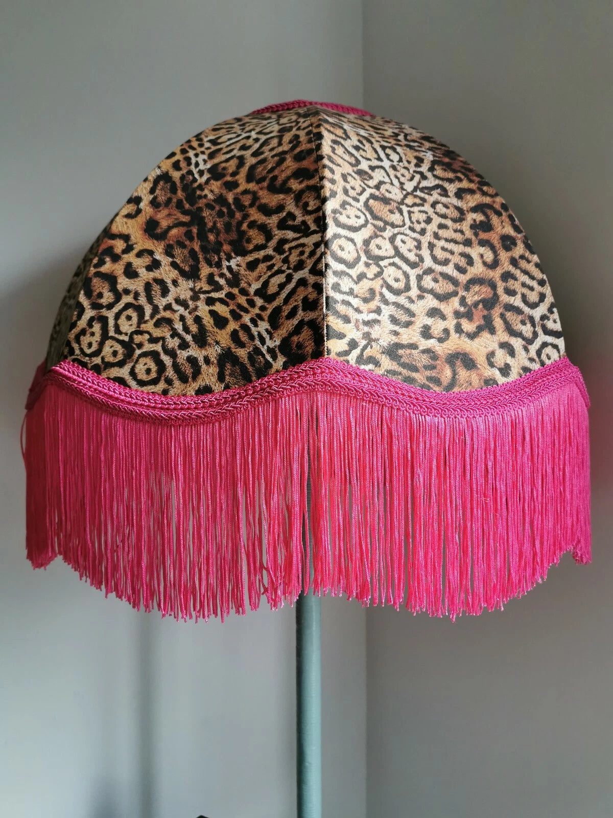 Handmade dome Lisa lampshade leopard print animal fabric standard lamp ceiling