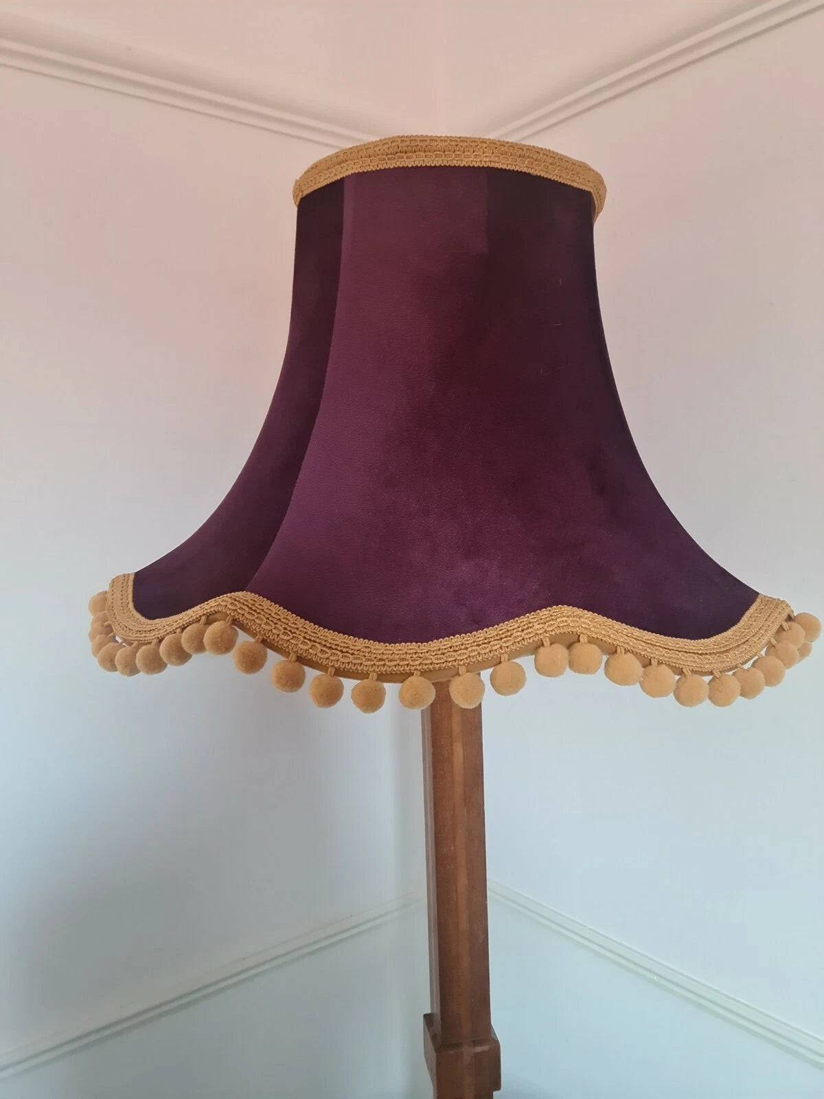 Handmade lampshade purple velvet fabric mustard standard lamp ceiling pendant