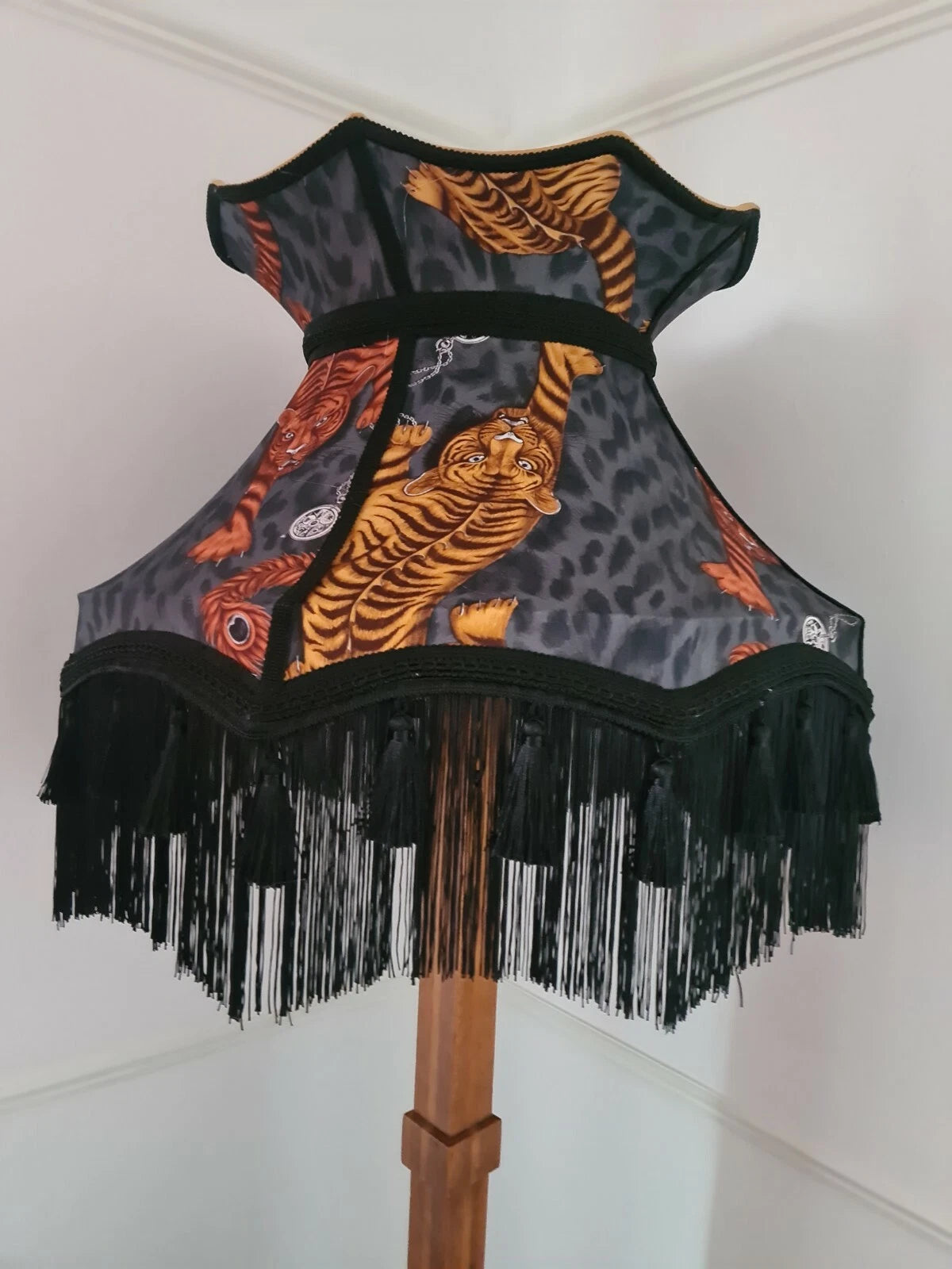 Large handmade Tigris fabric Emma j shipley lampshade standard lamp or ceiling