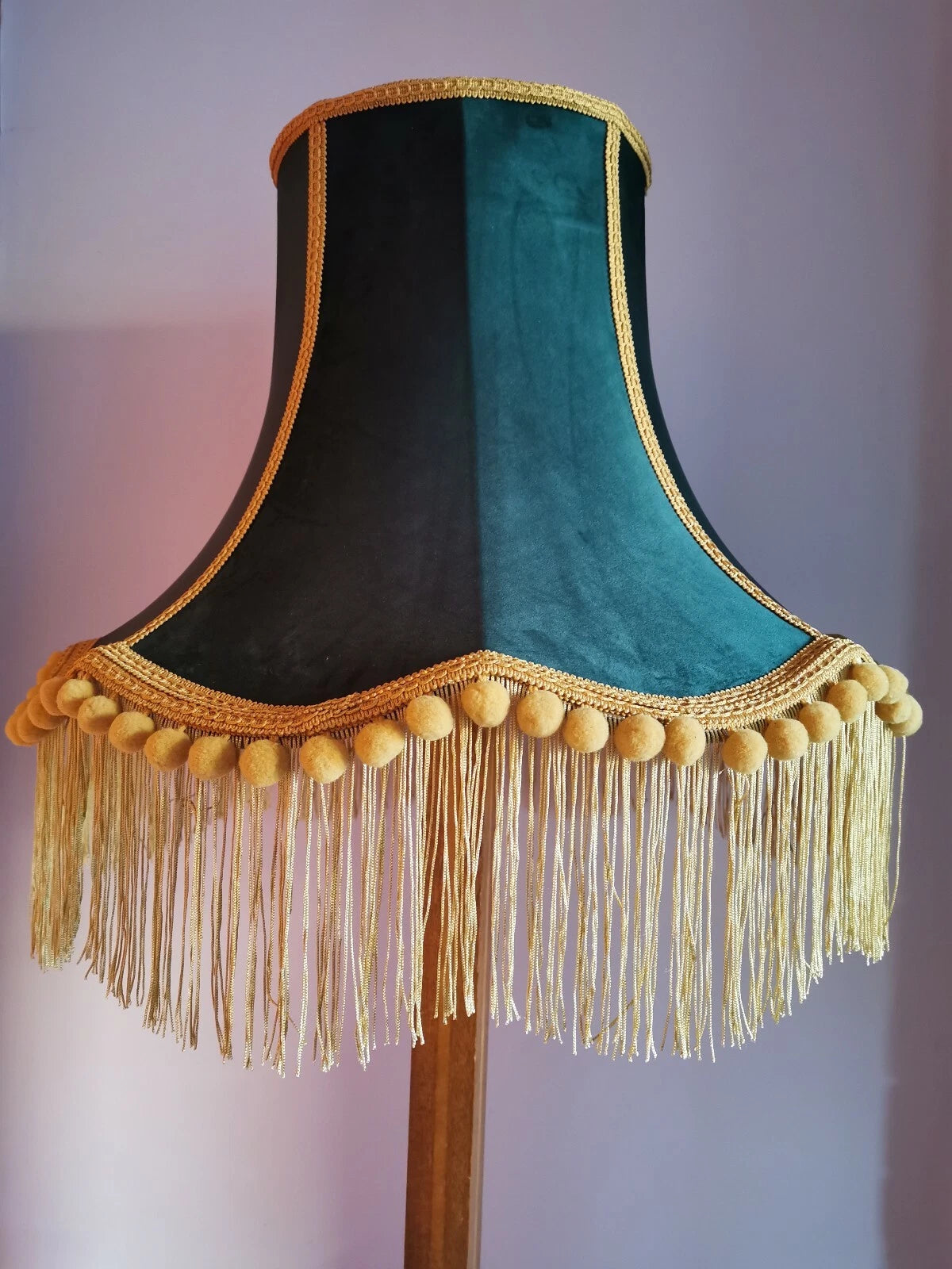 Green velvet mustard large lampshade handmade standard lamp ceiling pendant