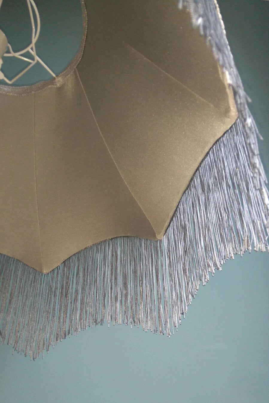 Large Taffeta lampshade  black crown shape lined for a standard lamp or ceiling