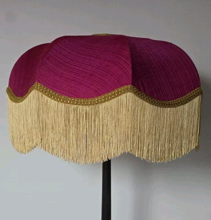 Fuchsia Pink Gold Lined Handmade lampshade ceiling light Standard Lamp