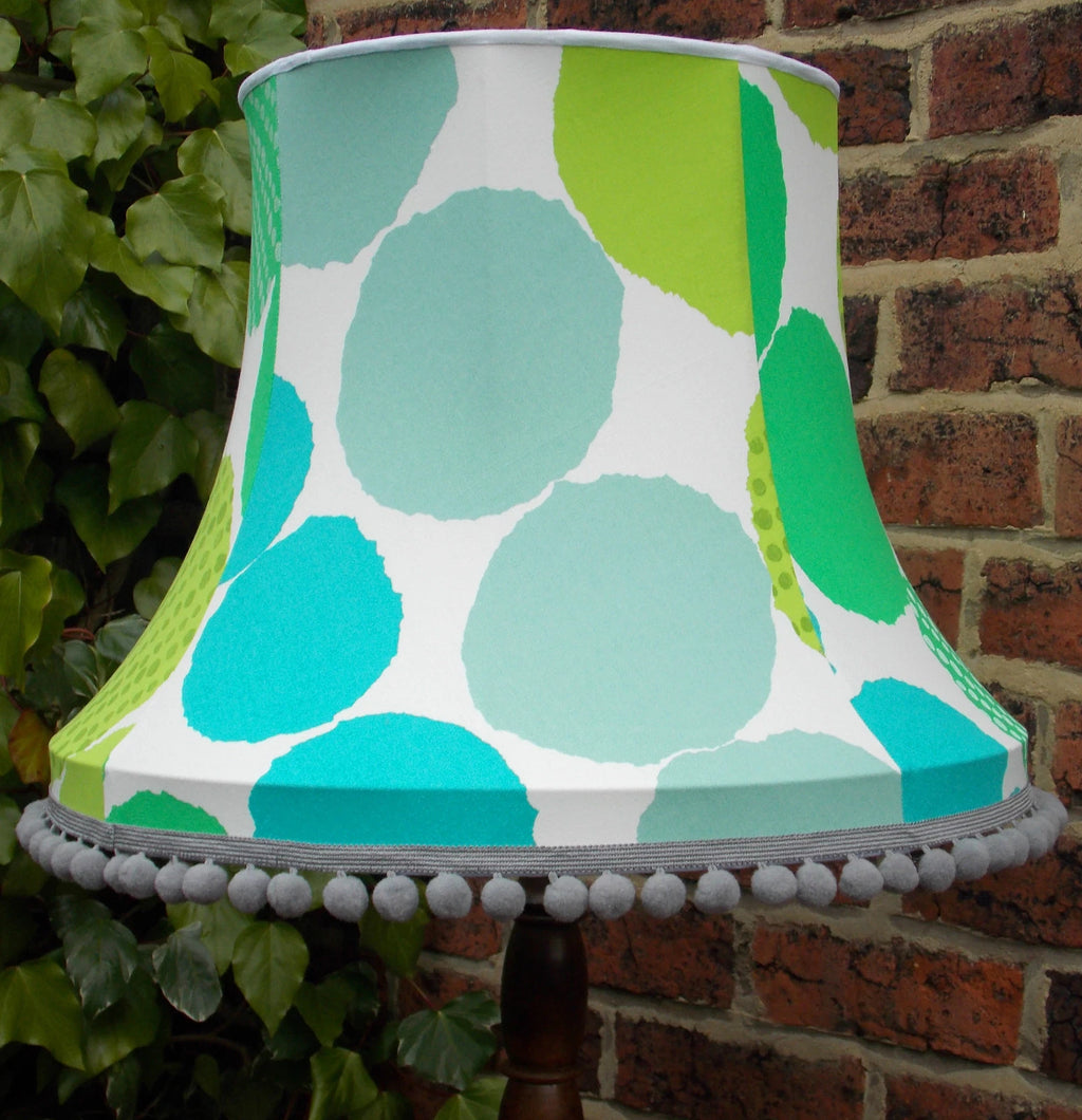 Turquois lampshade in Designer Guild Manhattan turquoise standard ceiling light