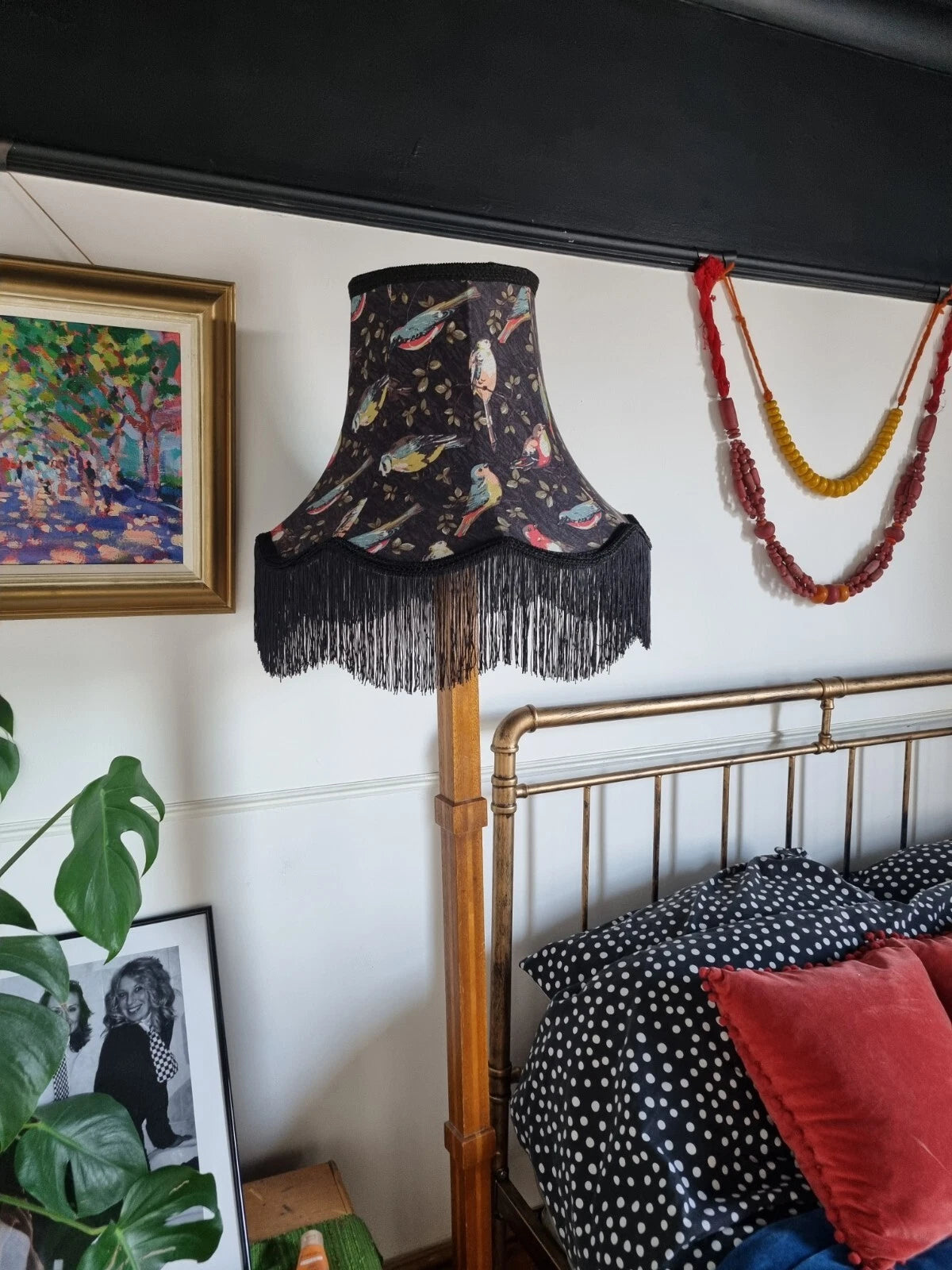 Handmade Cath Kidston Bird lampshade standard lamp / ceiling lamp Black Fabric