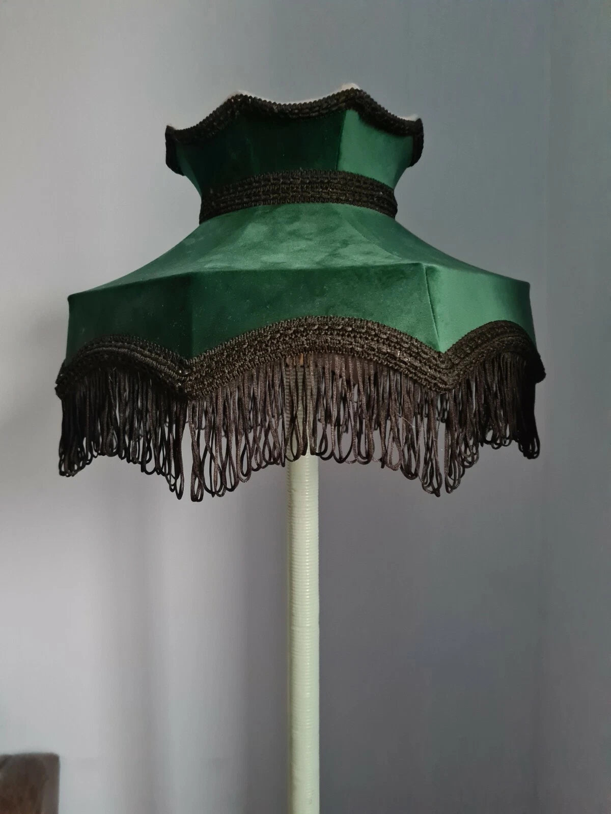 Green velvet handmade lampshade crown table light ceiling pendant standard lamp