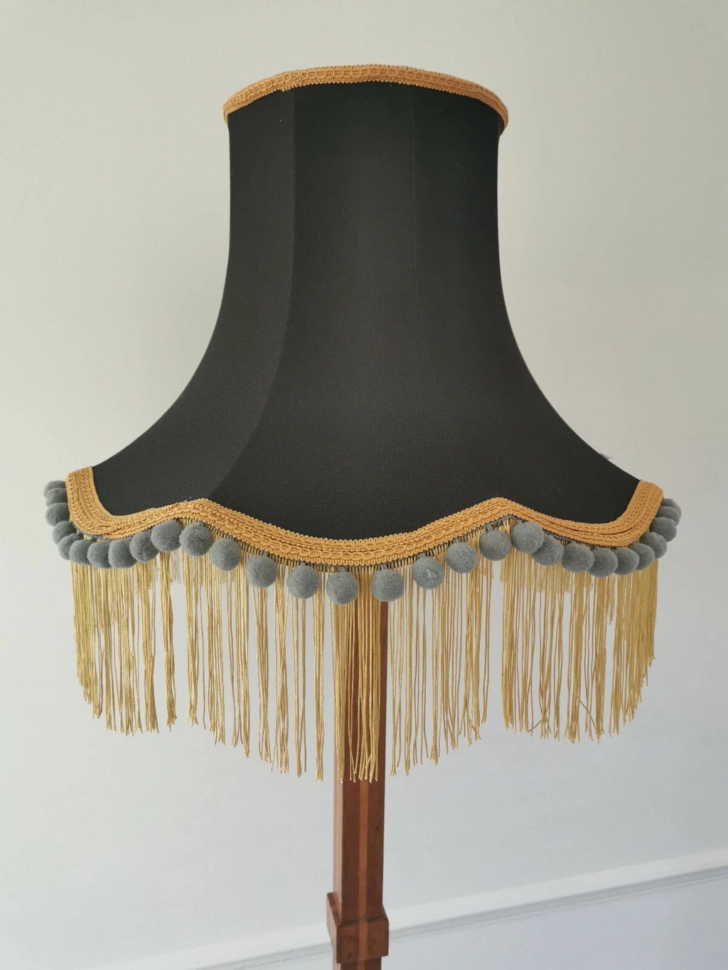 Grey mustard yellow Lisa Lampshade large standard lamp ceiling light handmade