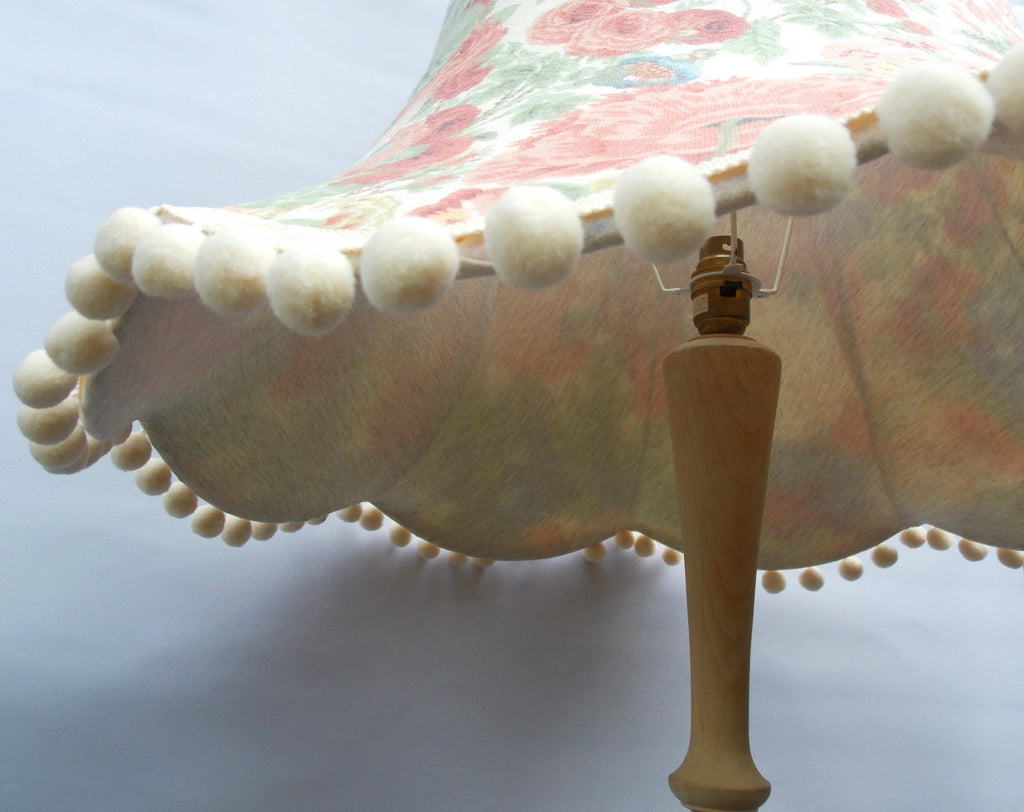 Handmade lampshade in floral Jolene pink fabric standard lamp ceiling pendant