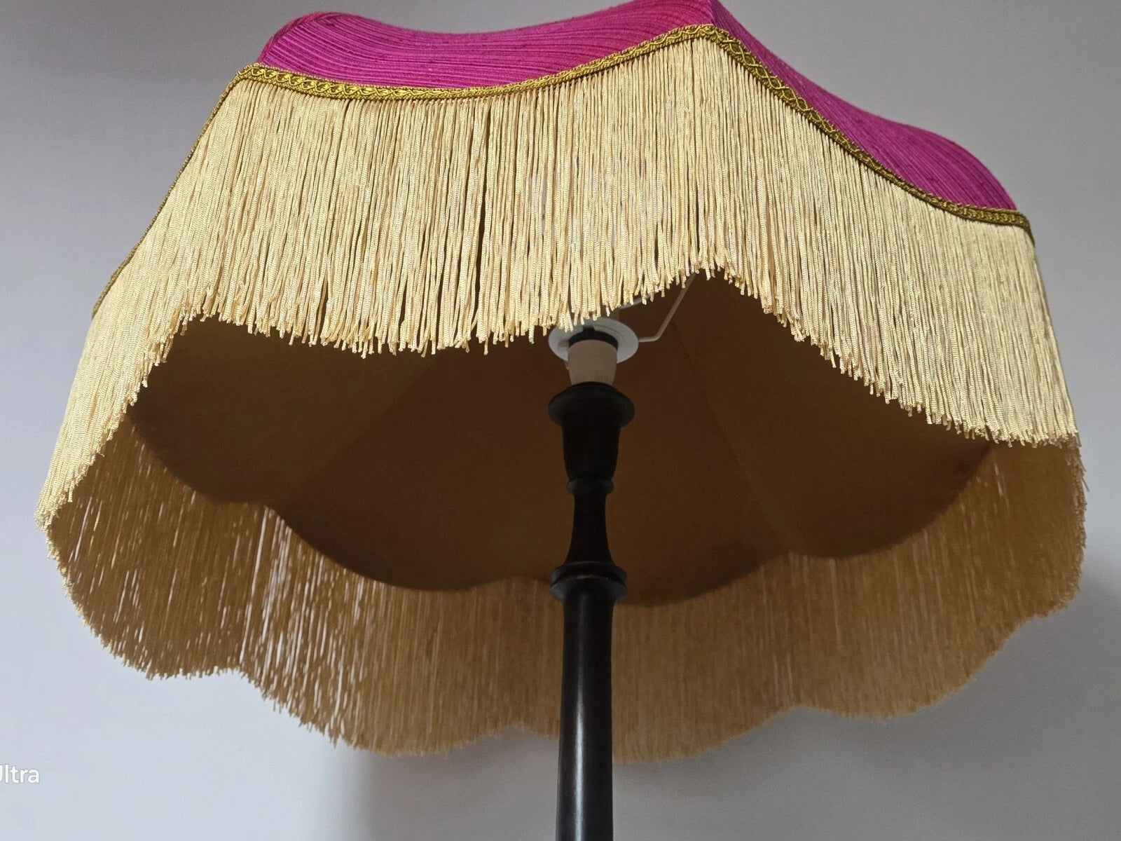 Fuchsia Pink Gold Lined Handmade lampshade ceiling light Standard Lamp