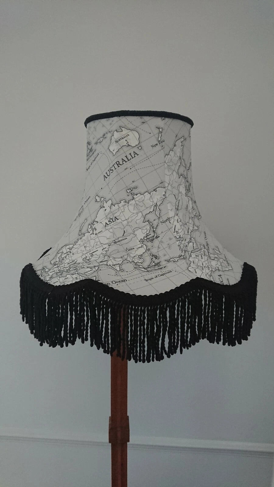 Handmade scalloped edged lampshade map cotton for standard lamp or ceiling lamp