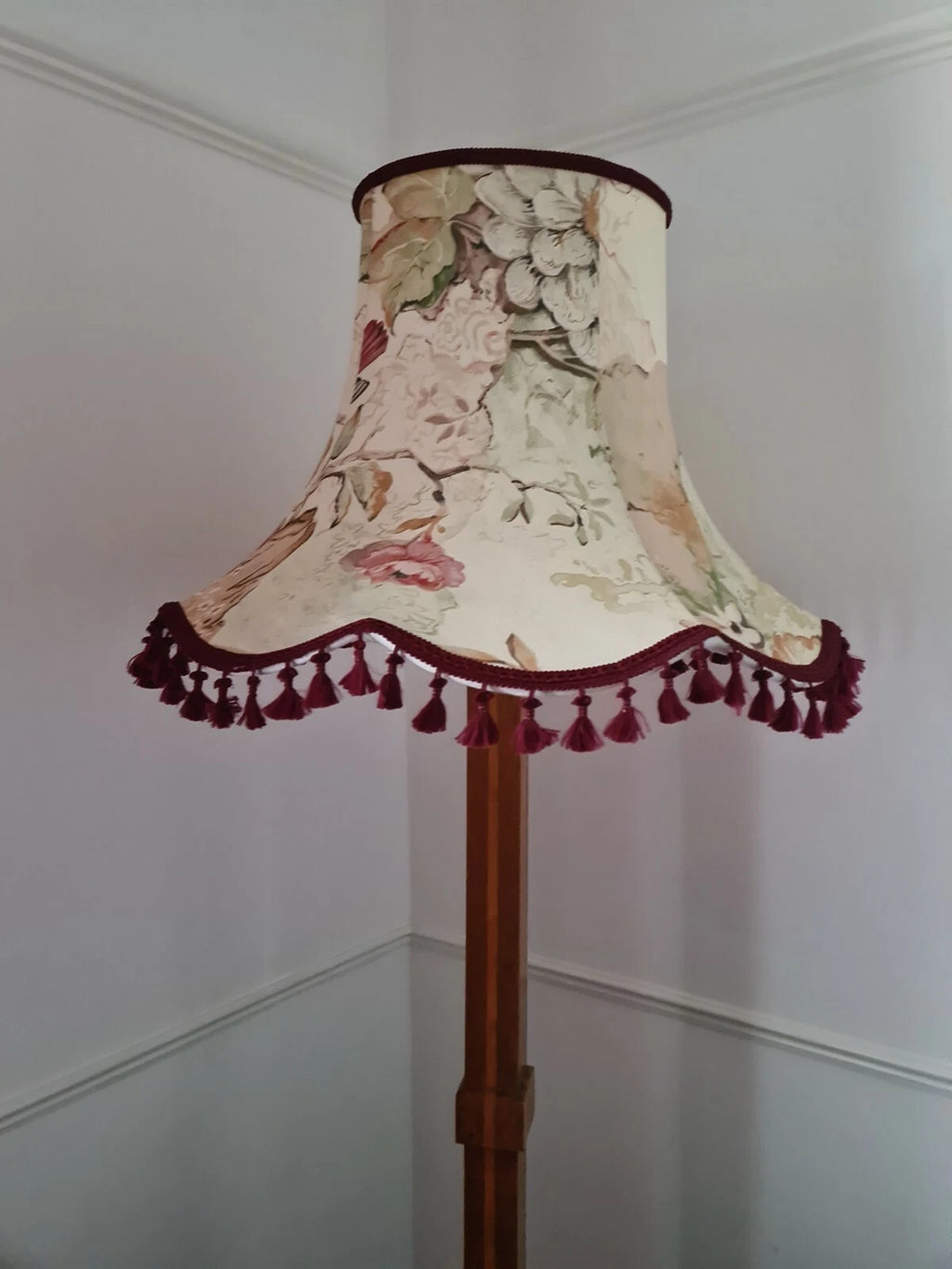 Gold cream handmade silk bird Lisa lampshade standard lamp or ceiling pendant