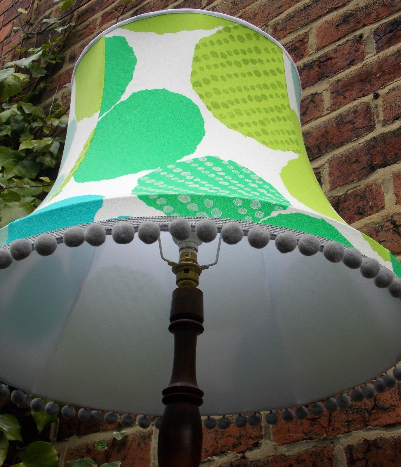 Turquois lampshade in Designer Guild Manhattan turquoise standard ceiling light