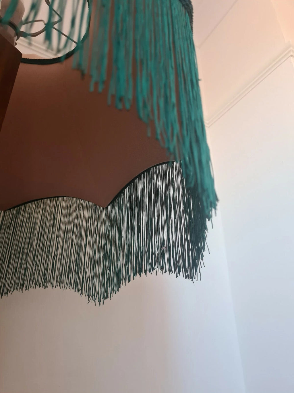 Handmade Lisa Lampshades mustard yellow velvet standard lamp ceiling pendant