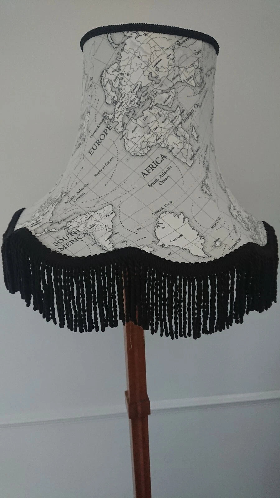 Handmade scalloped edged lampshade map cotton for standard lamp or ceiling lamp
