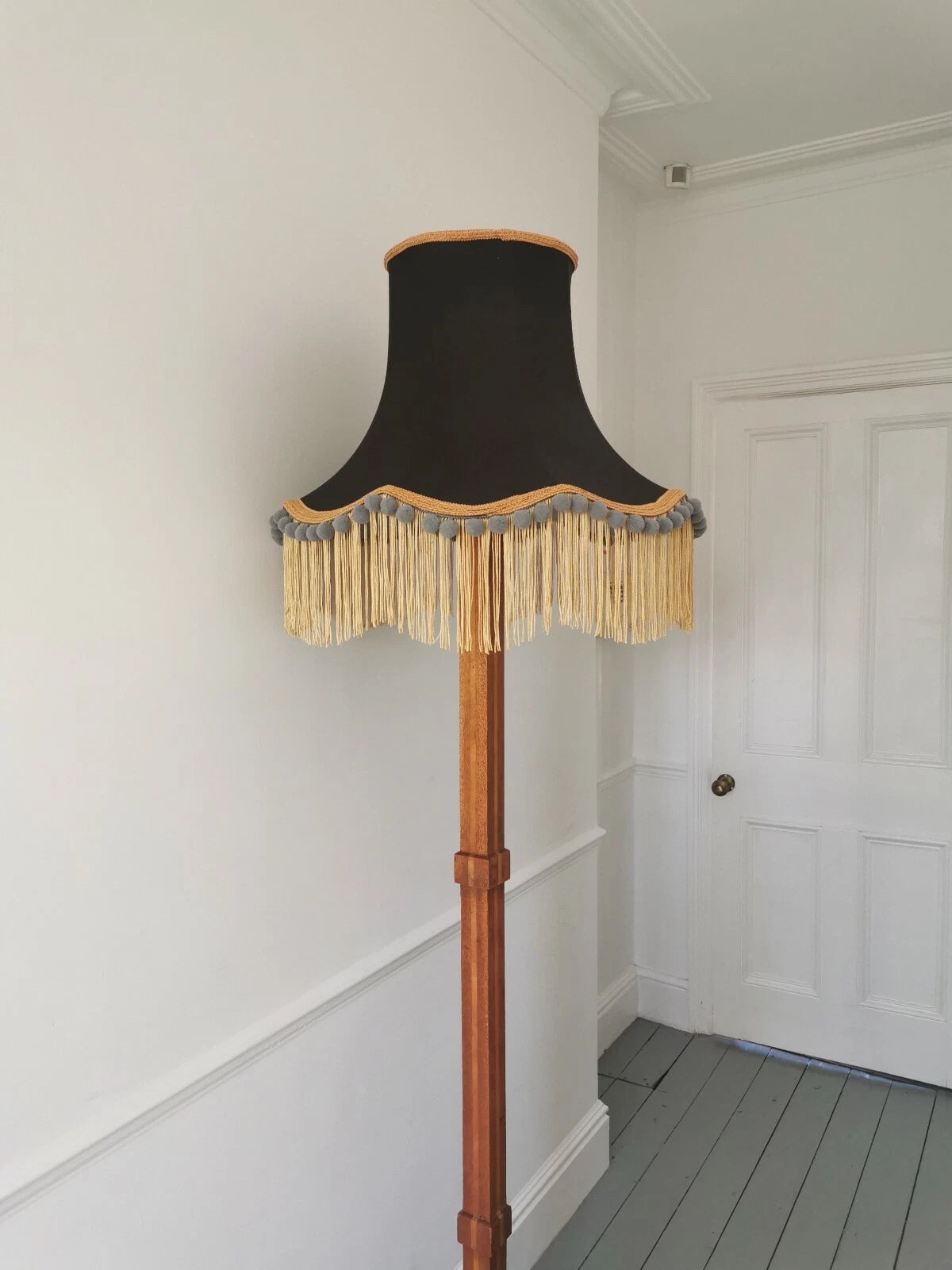 Grey mustard yellow Lisa Lampshade large standard lamp ceiling light handmade
