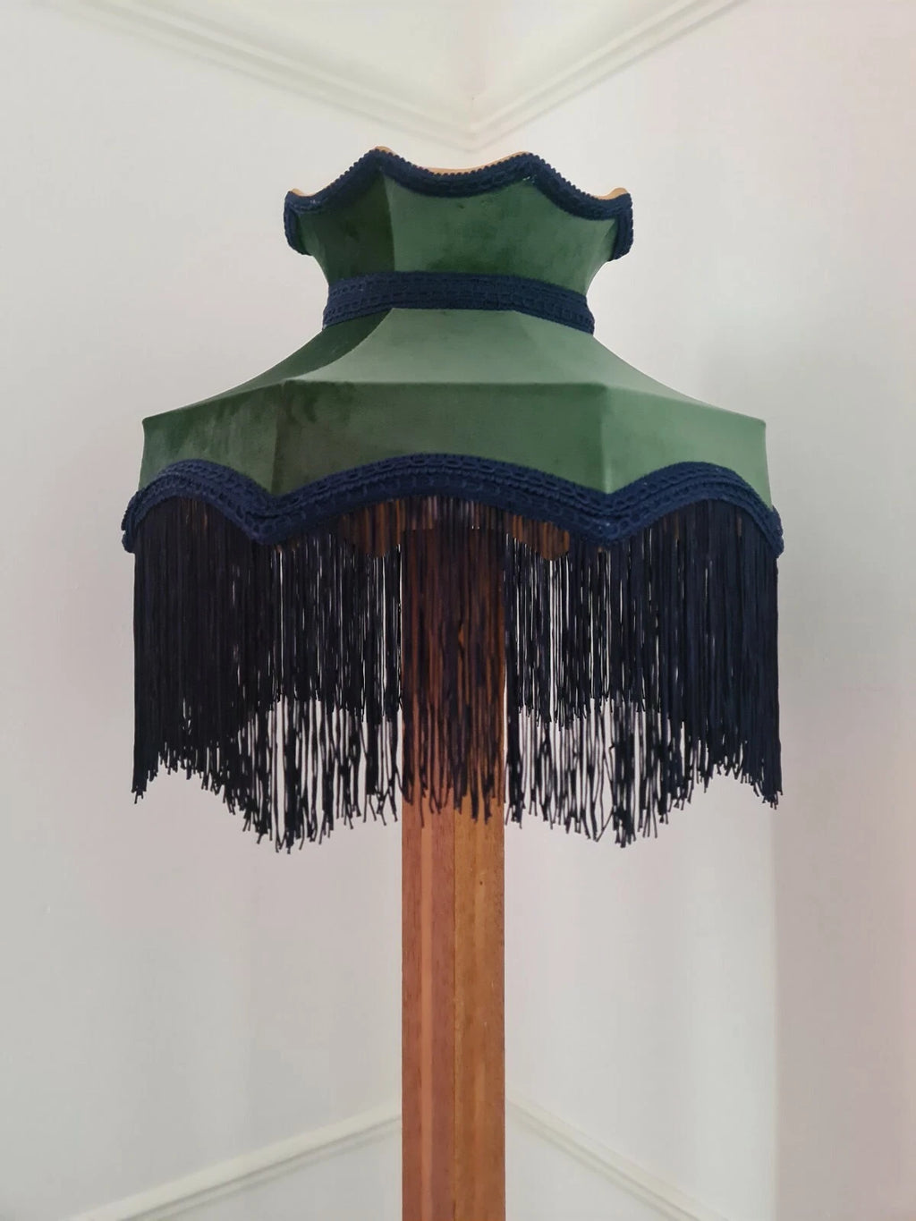 Green velvet Lisa lampshade crown for table light ceiling pendant standard lamp