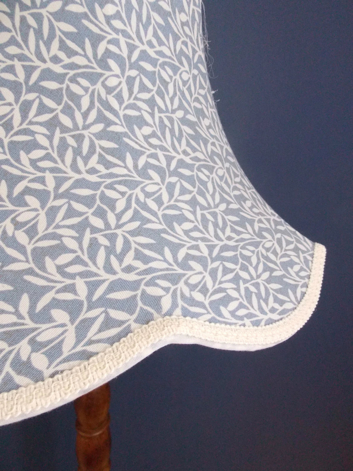 Handmade lampshade in blue Sherwood Duck Egg fabric for standard lamp / ceiling