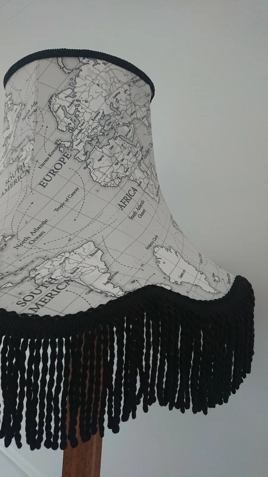 Handmade scalloped edged lampshade map cotton for standard lamp or ceiling lamp