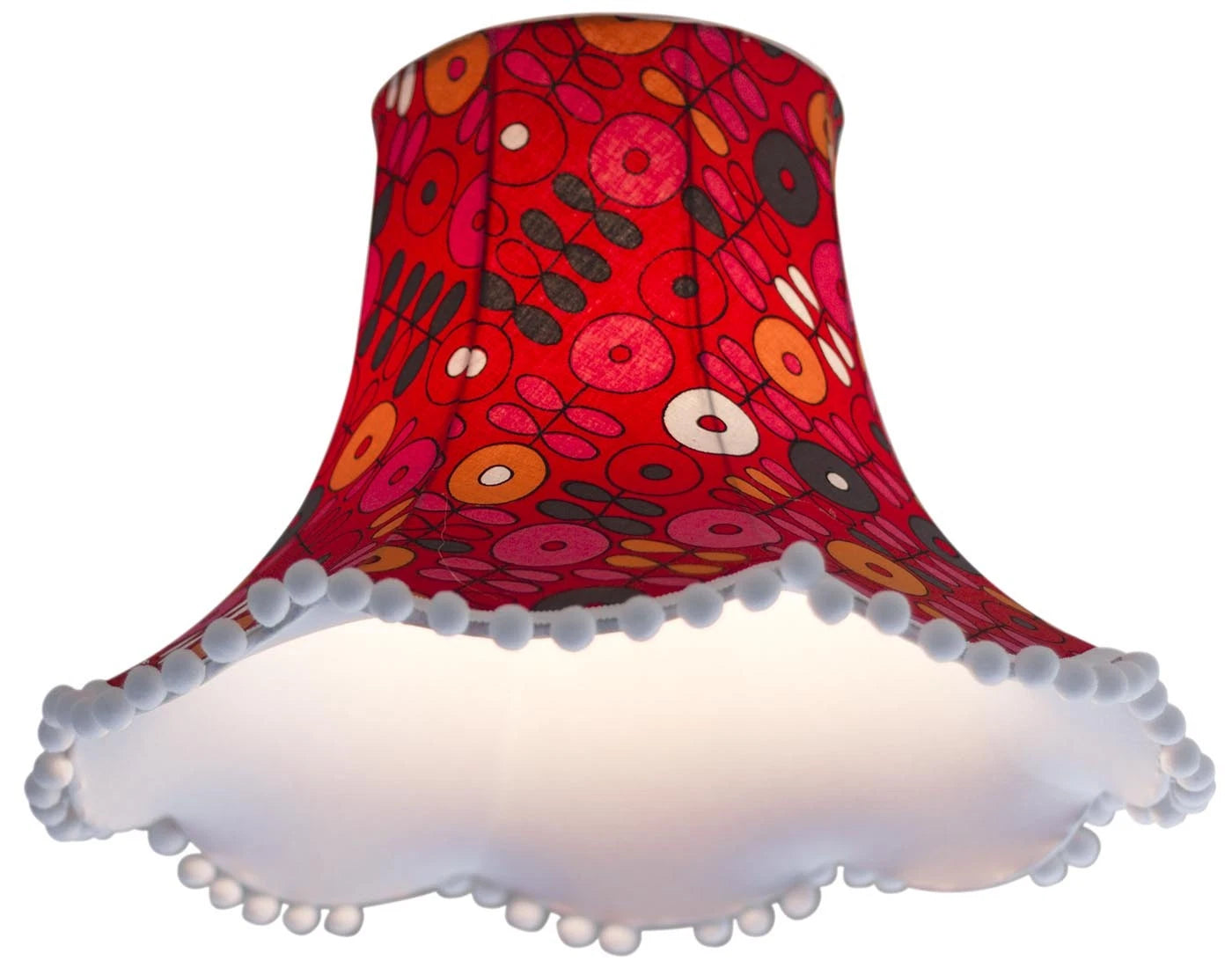 Lisa Lampshade in vintage fabric red orange for standard lamp ceiling lamp light