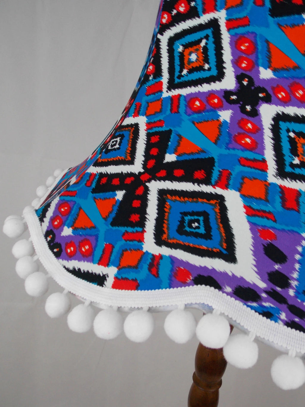 Handmade lampshade blue black red orange geometric for standard lamp / ceiling
