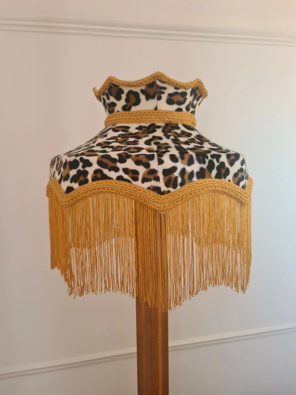 Leopard print mustard lampshade crown table light ceiling pendant standard lamp