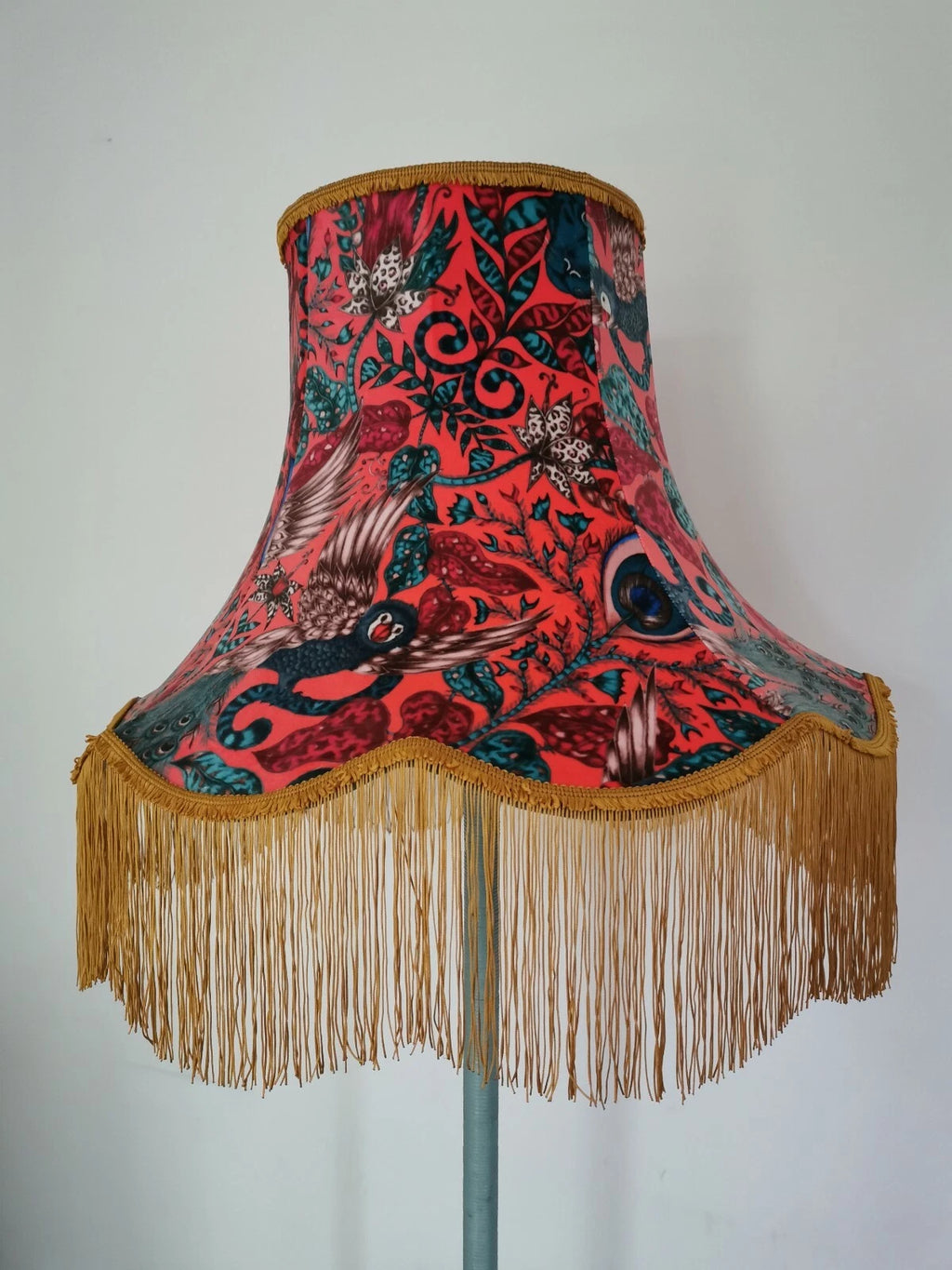 Emma J Shipley Red amazon lampshade gold fringe standard lamp/ceiling pendant