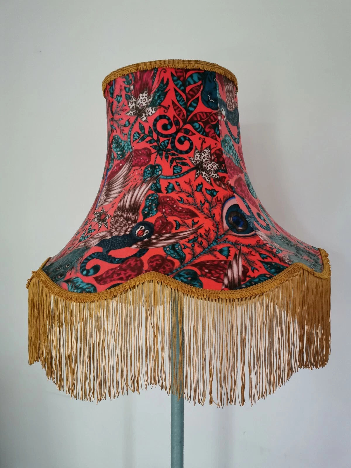 Emma J Shipley Red amazon lampshade gold fringe standard lamp/ceiling pendant