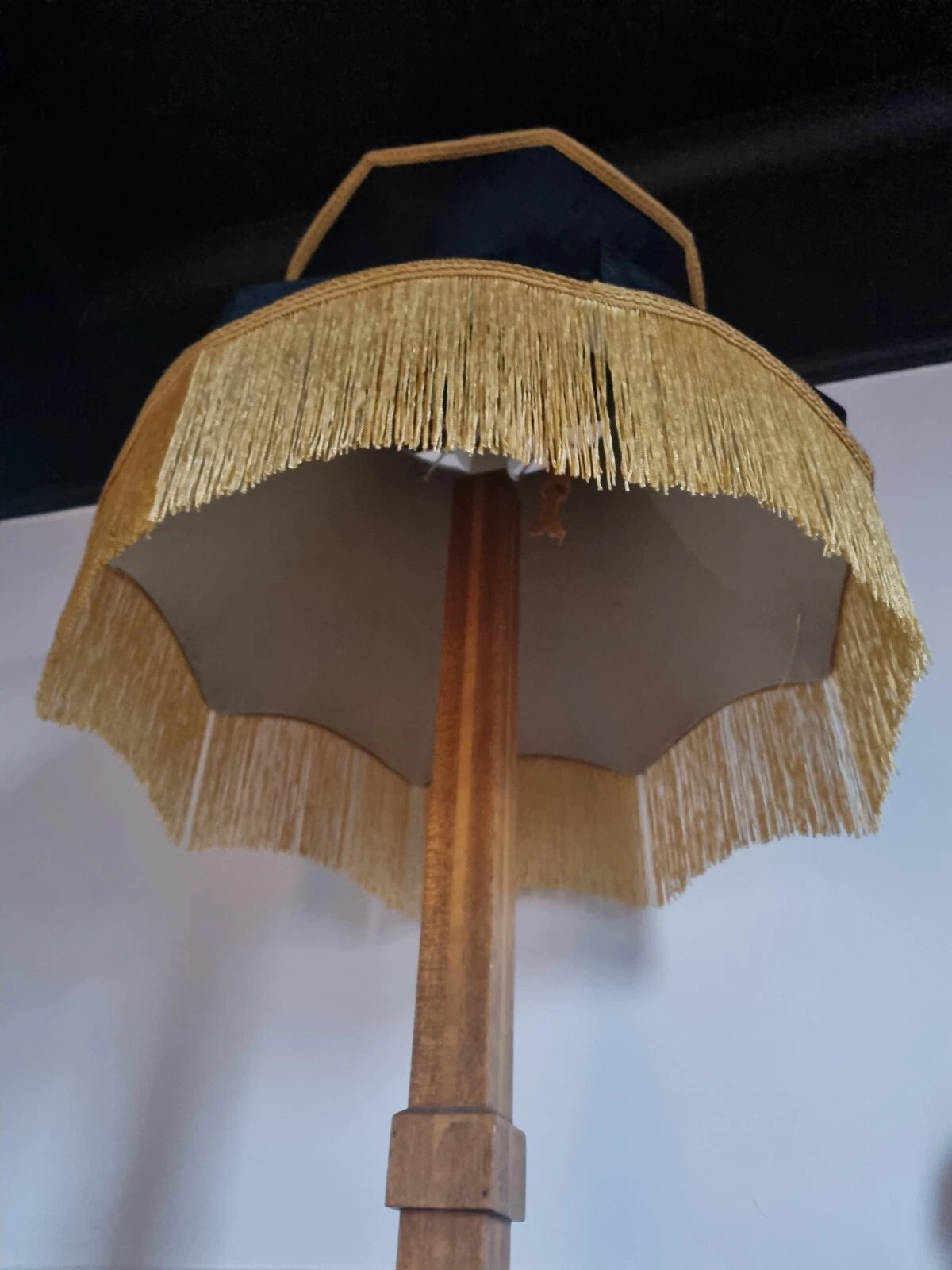 Handmade large crown lampshade Navy Blue velvet standard lamp pendant