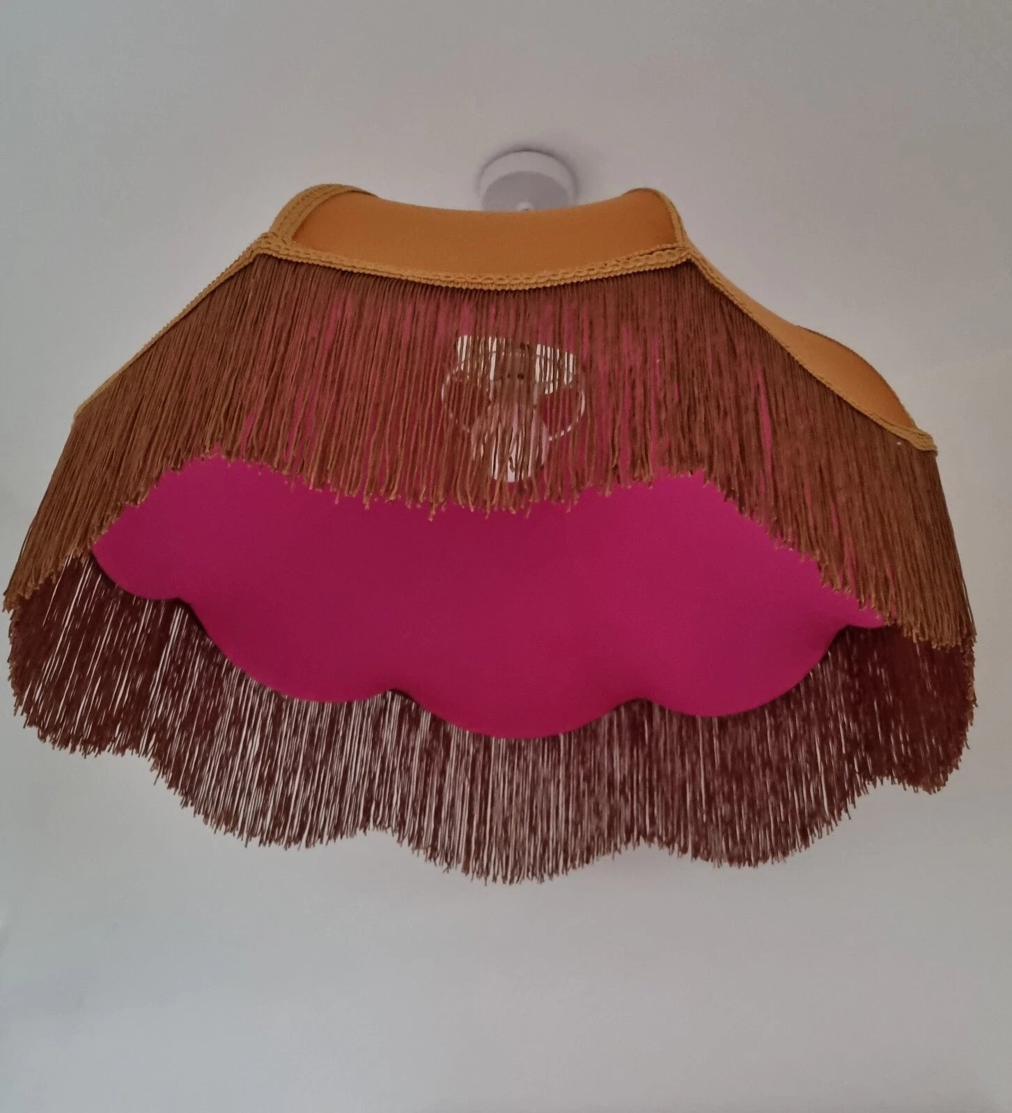 Lisa lampshade gold velvet large pink lined standard lamp ceiling light handmade