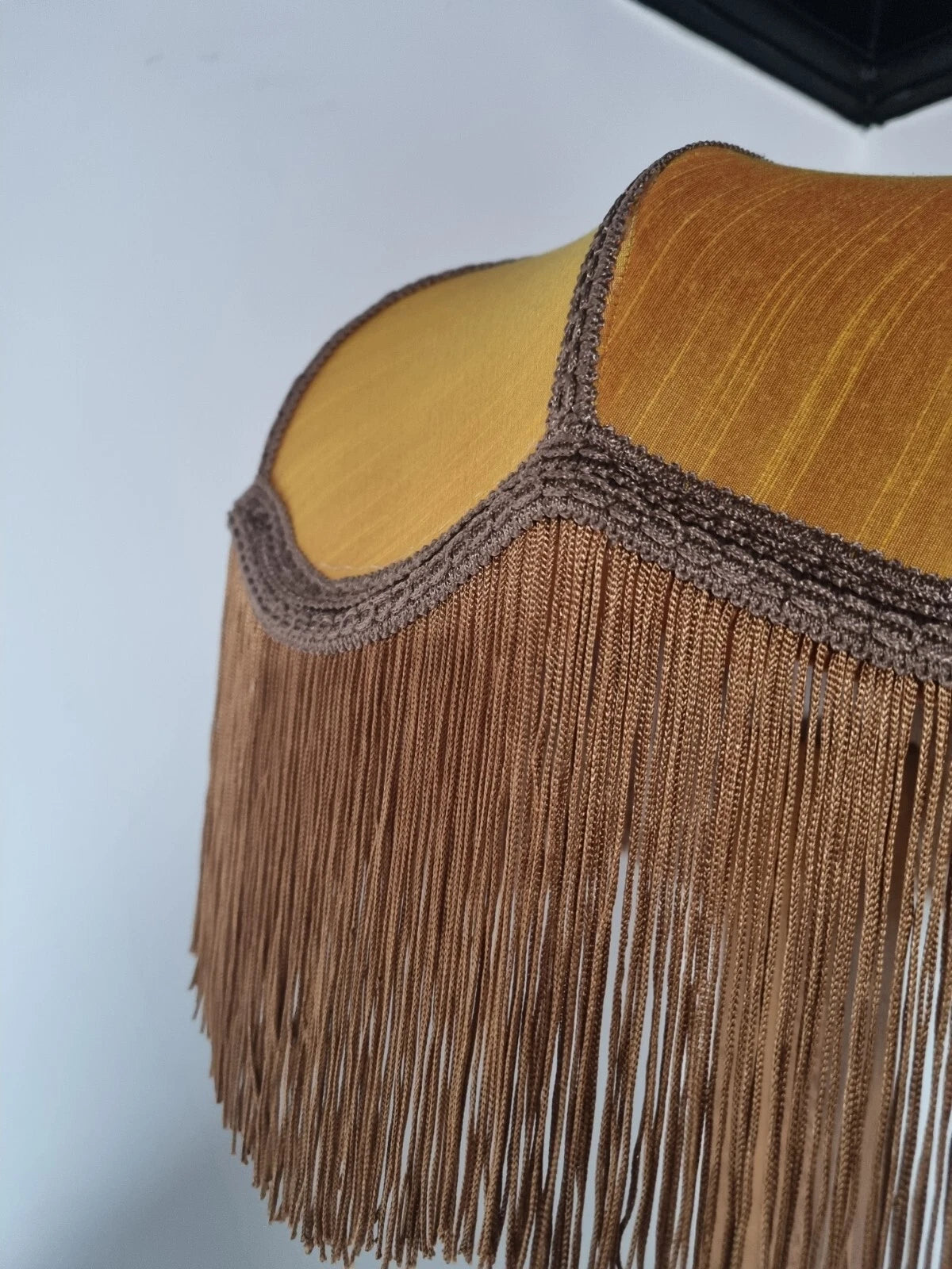 Handmade lampshade yellow gold silk pendant for standard lamp or ceiling light