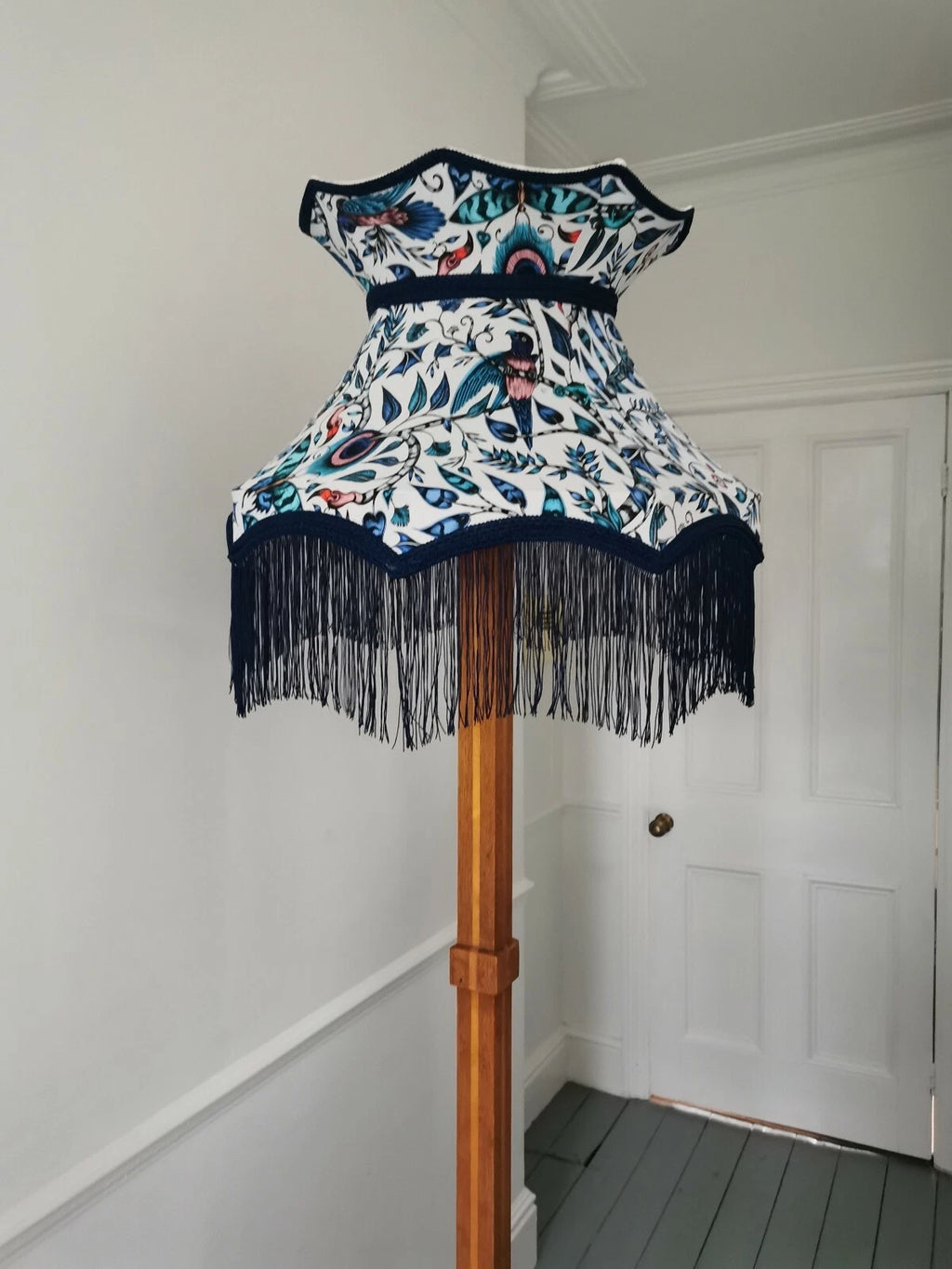 Handmade Emma j Shipley fabric lampshade crown traditional standard lamp ceiling