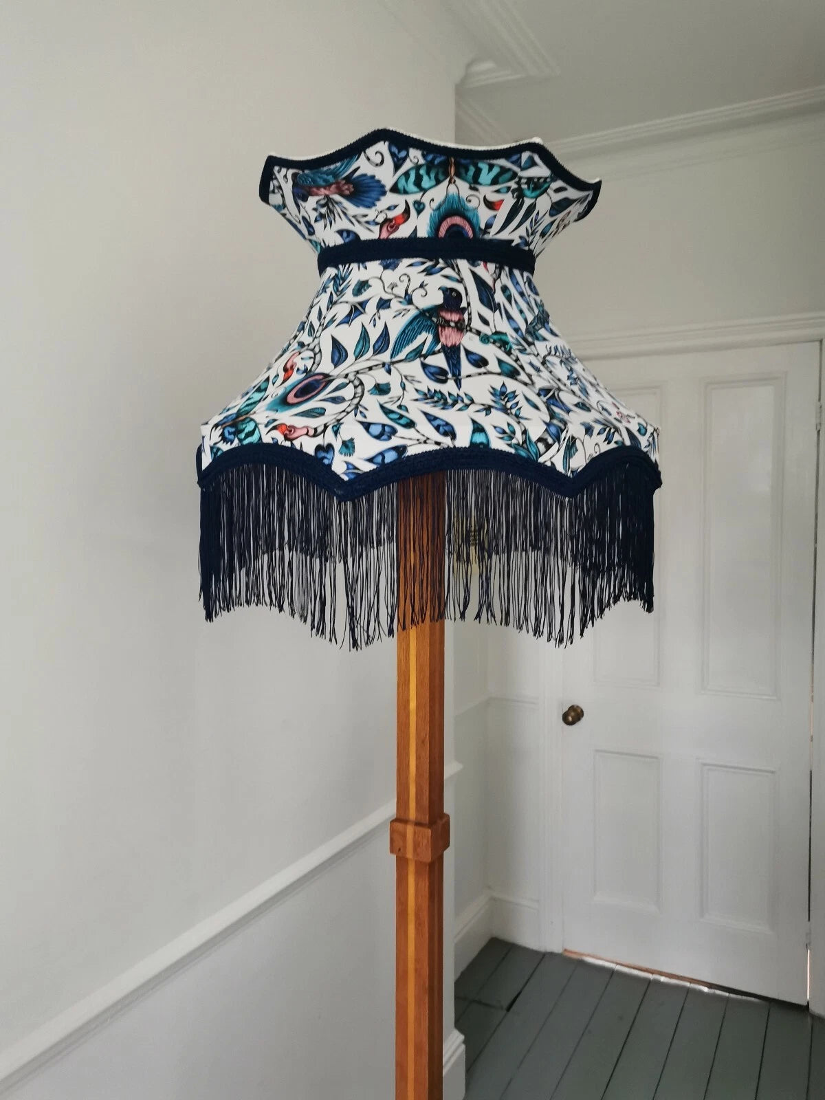 Handmade Emma j Shipley fabric lampshade crown traditional standard lamp ceiling