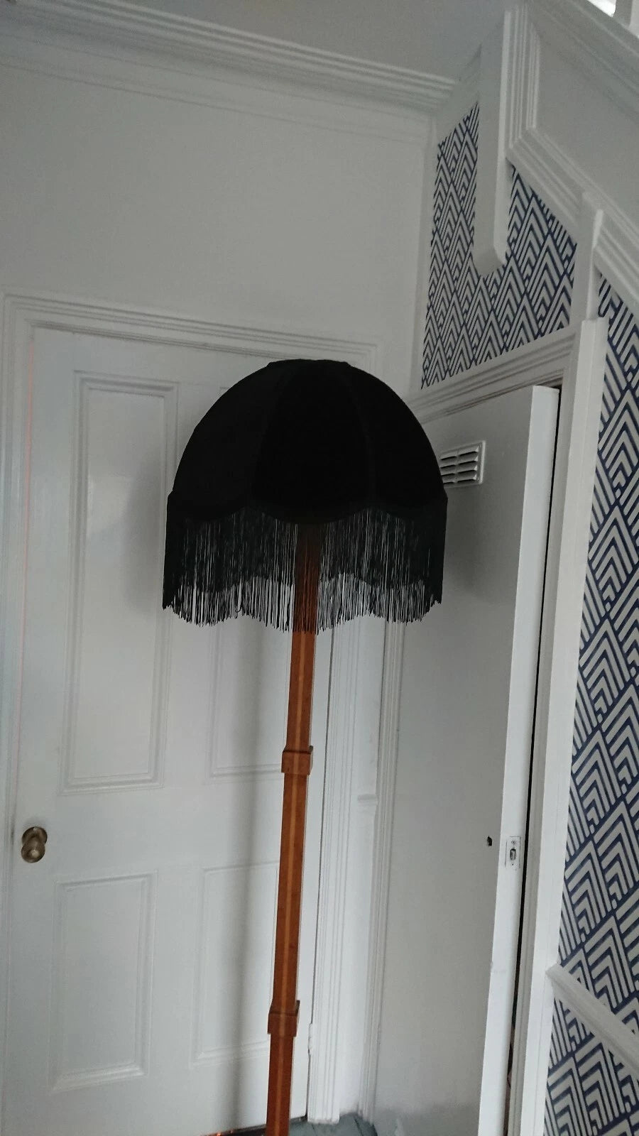 Handmade dome shape lampshade black velvet fabric for a standard lamp or ceiling
