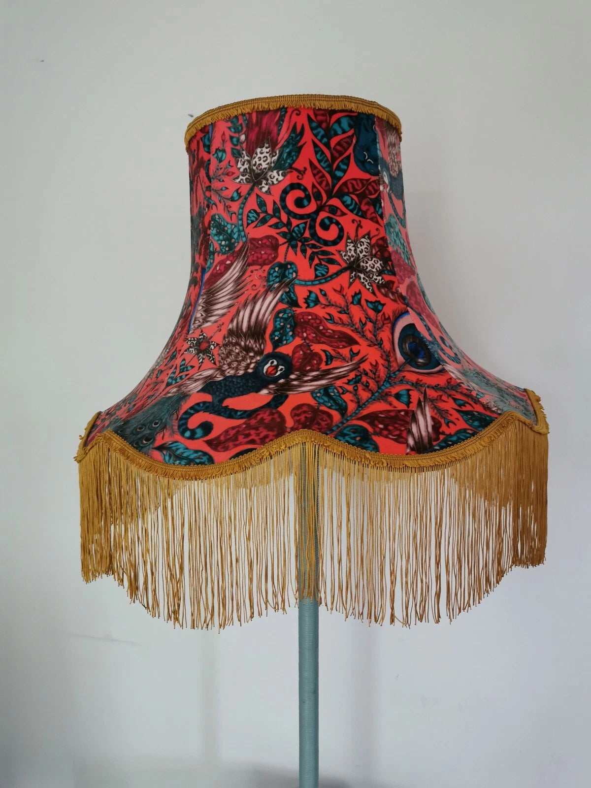 Emma J Shipley Red amazon lampshade gold fringe standard lamp/ceiling pendant