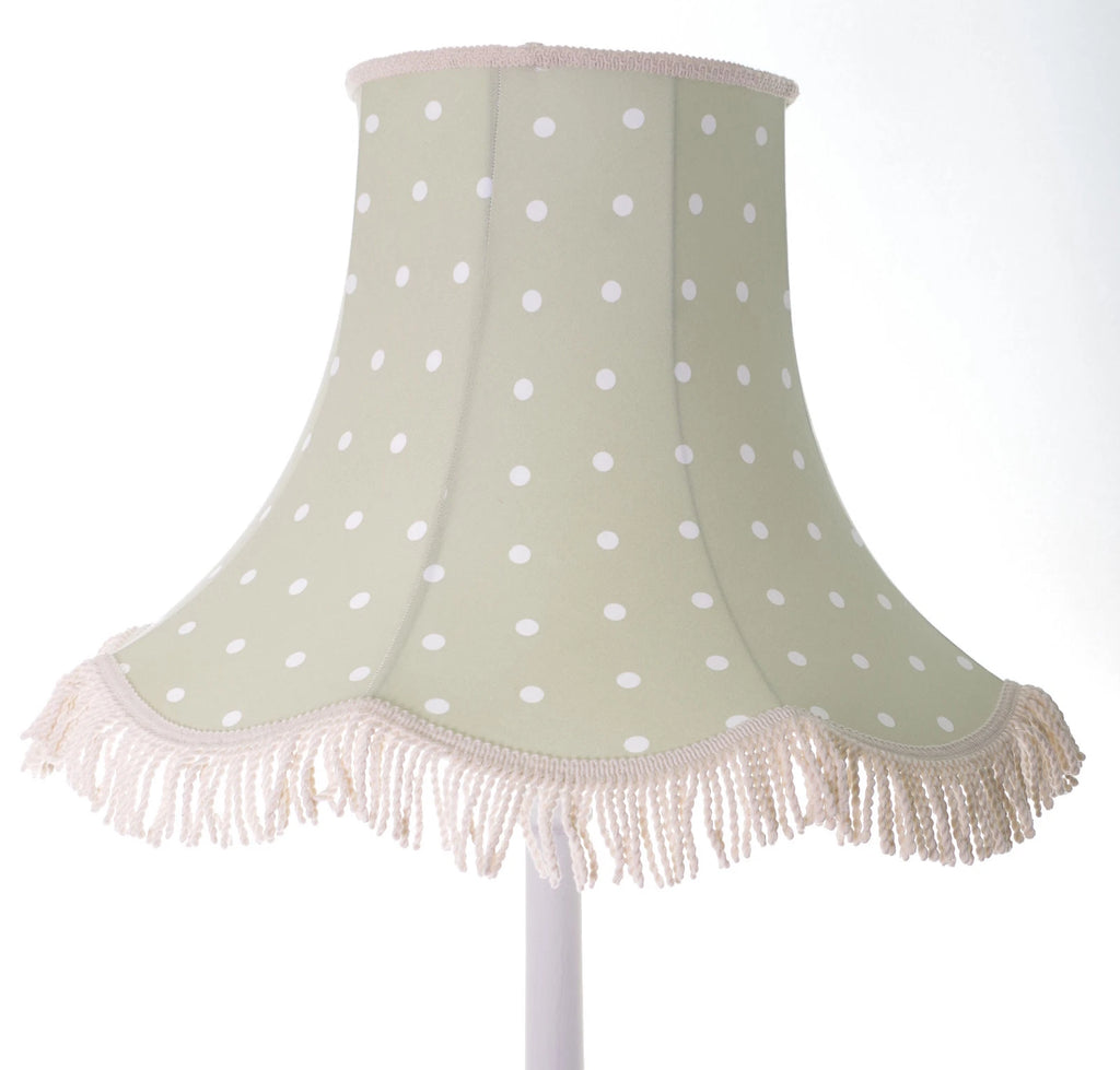 Clarke and Clarke sage green dotty lampshade for standard lamp or ceiling