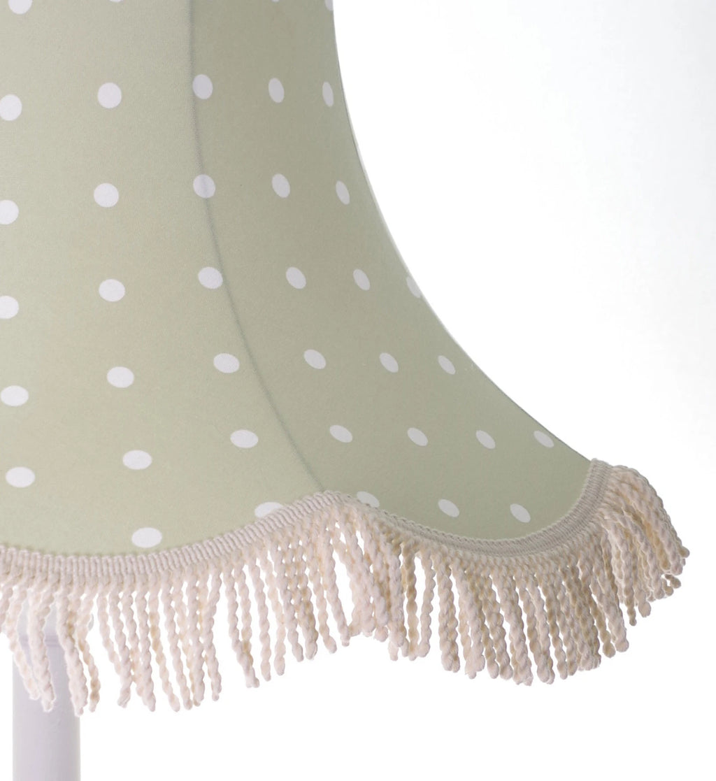 Clarke and Clarke sage green dotty lampshade for standard lamp or ceiling