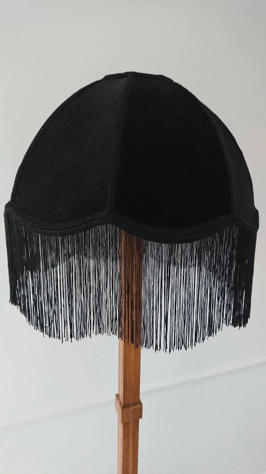 Handmade dome shape lampshade black velvet fabric for a standard lamp or ceiling