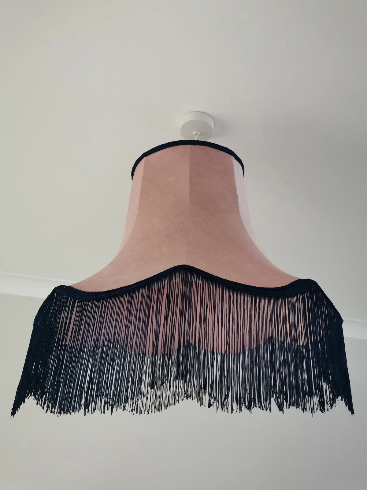 Pink velvet handmade Lisa lampshades light standard lamp or ceiling pendant