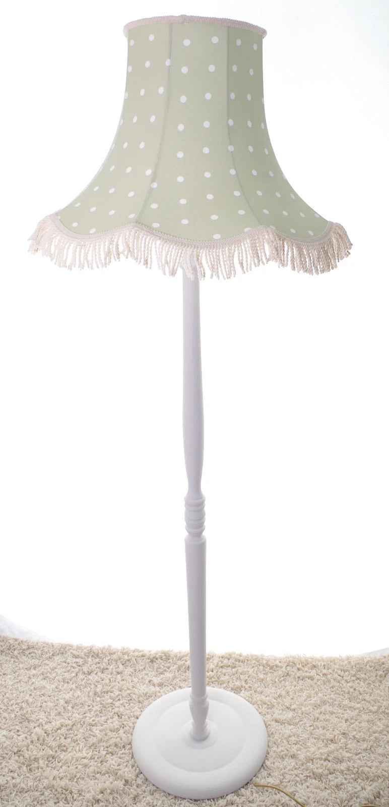 Clarke and Clarke sage green dotty lampshade for standard lamp or ceiling