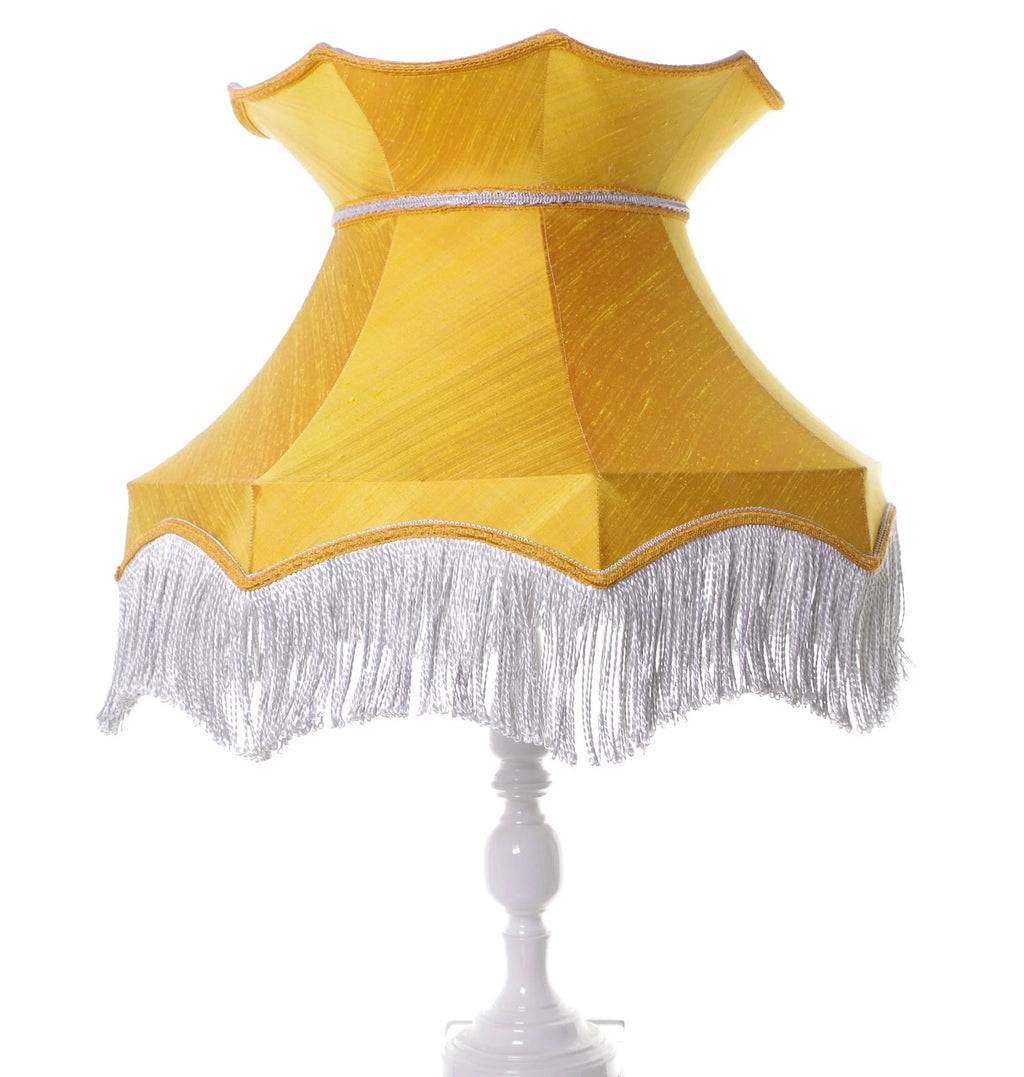 Gold lampshade in Victorian style in silk for a standard lamp or ceiling