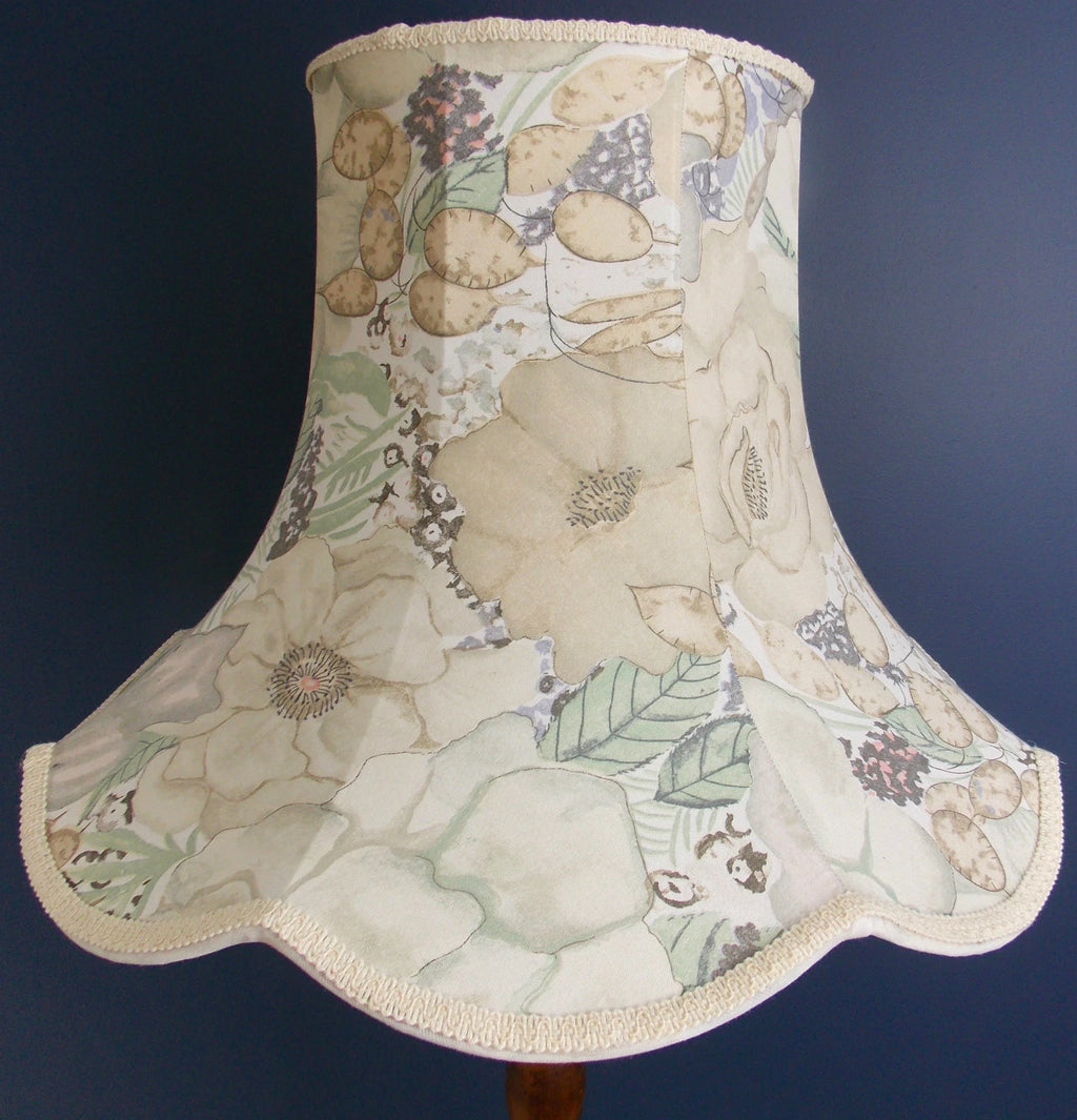 Handmade lampshade in cream Designers Guild fabric for standard lamp or ceiling