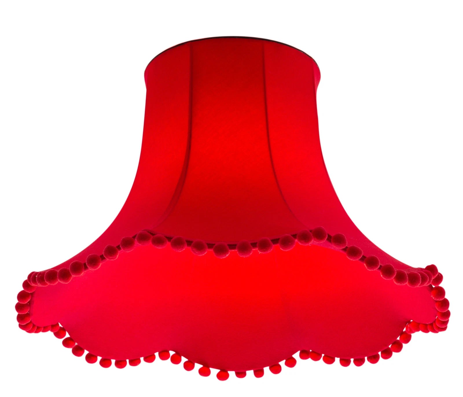 Handmade lampshade in pillarbox red cotton for standard lamp or ceiling lamp
