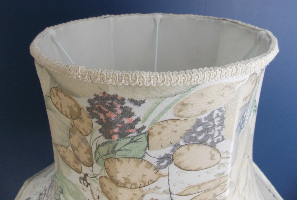 Handmade lampshade in cream Designers Guild fabric for standard lamp or ceiling