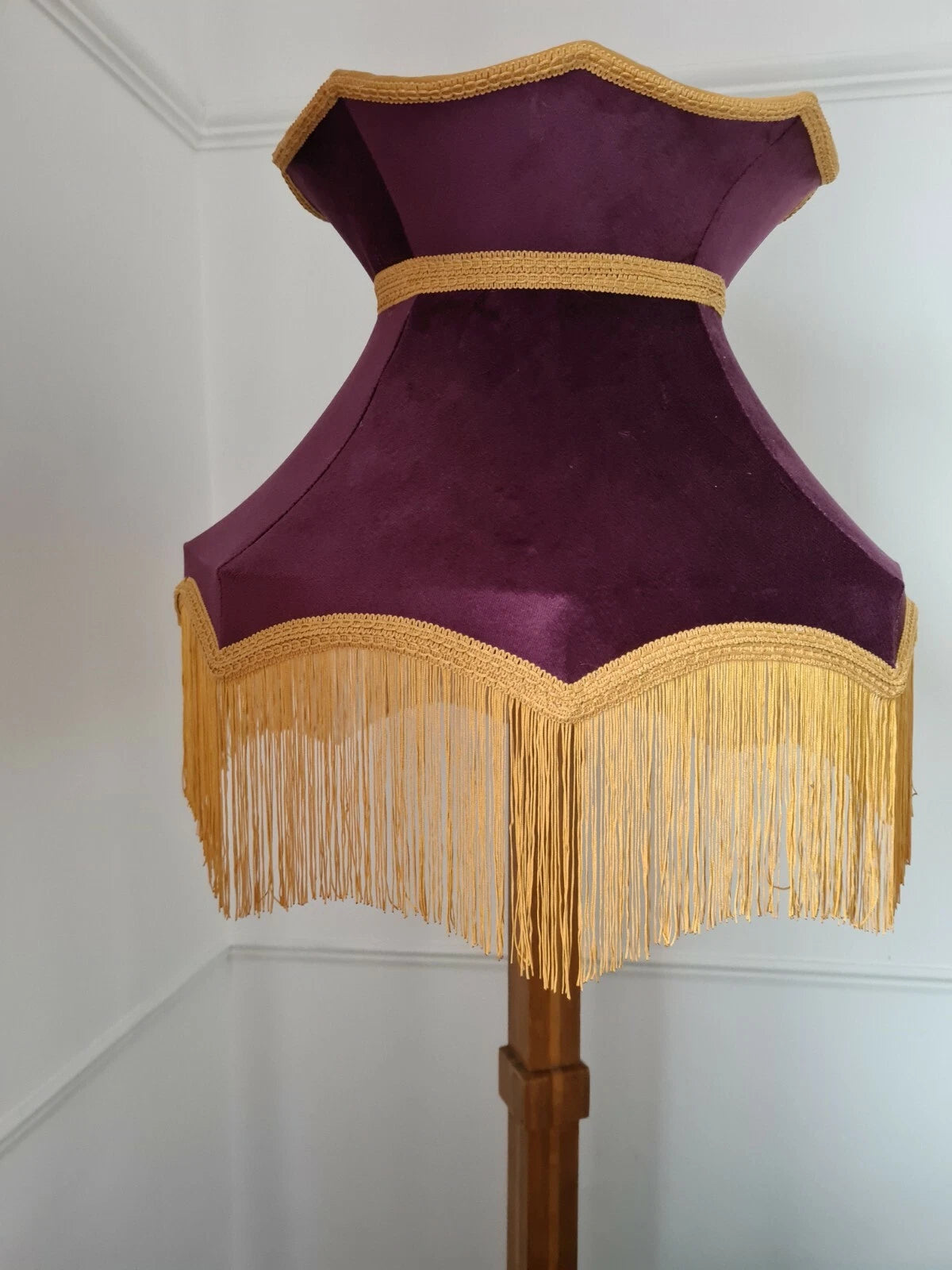 Large purple mustard velvet crown Lisa Lampshade for standard lamp ceiling light