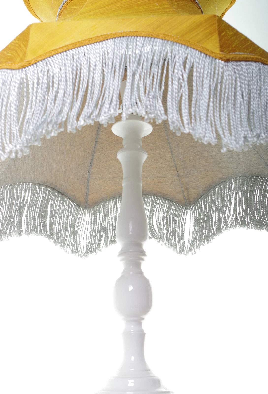 Gold lampshade in Victorian style in silk for a standard lamp or ceiling