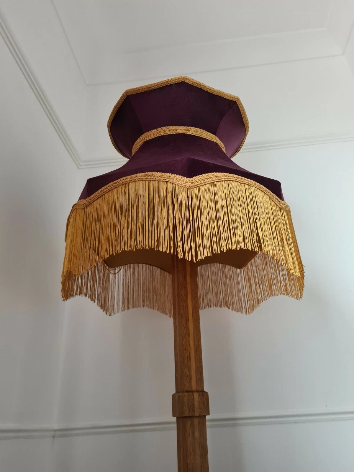 Large purple mustard velvet crown Lisa Lampshade for standard lamp ceiling light